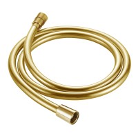 AQM1502GG Шланг душевой, ПВХ, 1500 мм, с латунными коническими гайками и защитой от перекручивания, золото