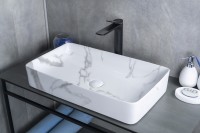 Раковина Gid Mnc396C 54476 накладная под камень глянцевая 60x34x11