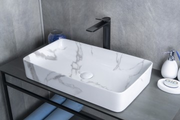 Раковина Gid Mnc396C 54476 накладная под камень глянцевая 60x34x11