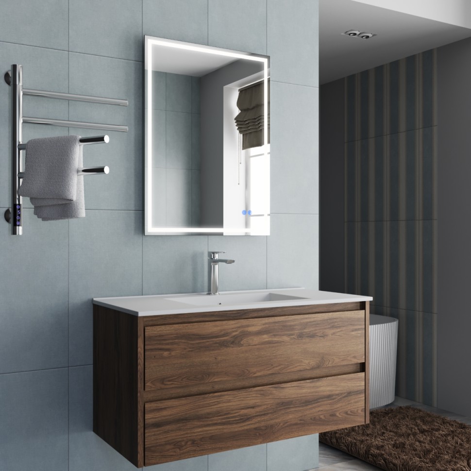 База под раковину Vincea  Gio 1000 подвесная, 2 выкатных ящика soft-close, C.Oak