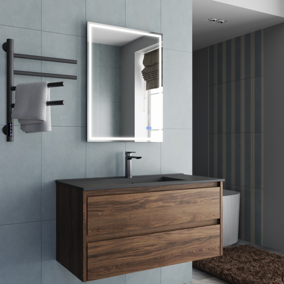База под раковину Vincea  Gio 1000 подвесная, 2 выкатных ящика soft-close, C.Oak