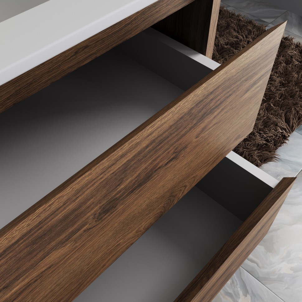 База под раковину Vincea  Gio 1000 подвесная, 2 выкатных ящика soft-close, C.Oak