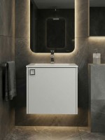Тумба с раковиной в ванную Uperwood Aurora 50 см, белый матовый