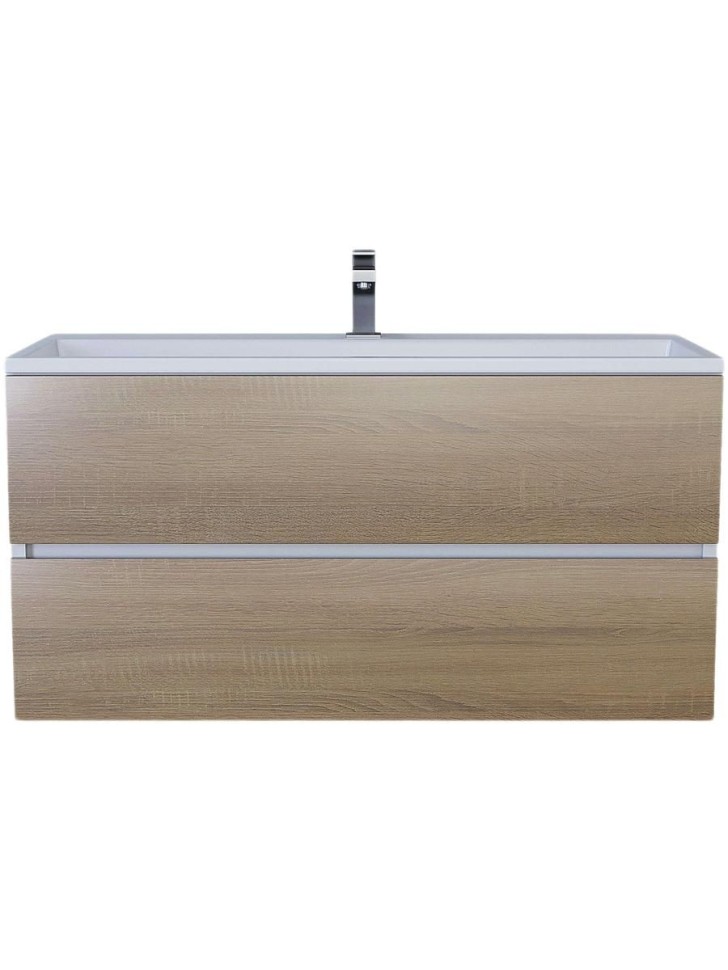 Тумба под раковину для ванной Uperwood Barsa 100 см, подвесная, белая/дуб сонома