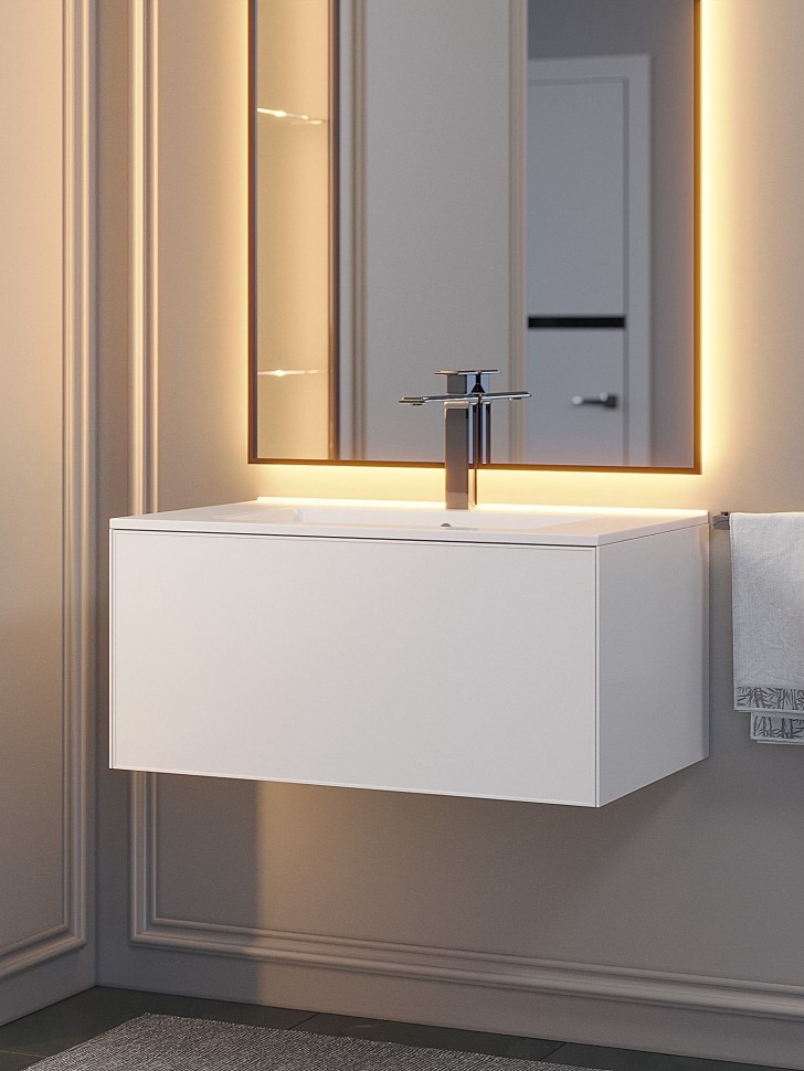 Тумба под раковину 75 см, Uperwood Parma Premium, белая