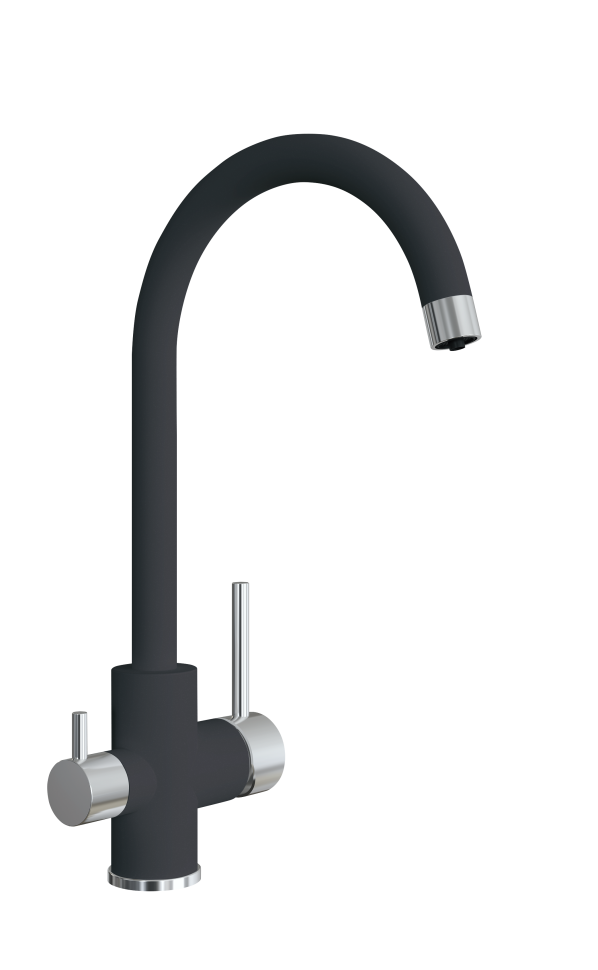 Смеситель для кухни Uperwood Quartz Premium UPD-01-04, с каналом для фильтрованной воды, черный