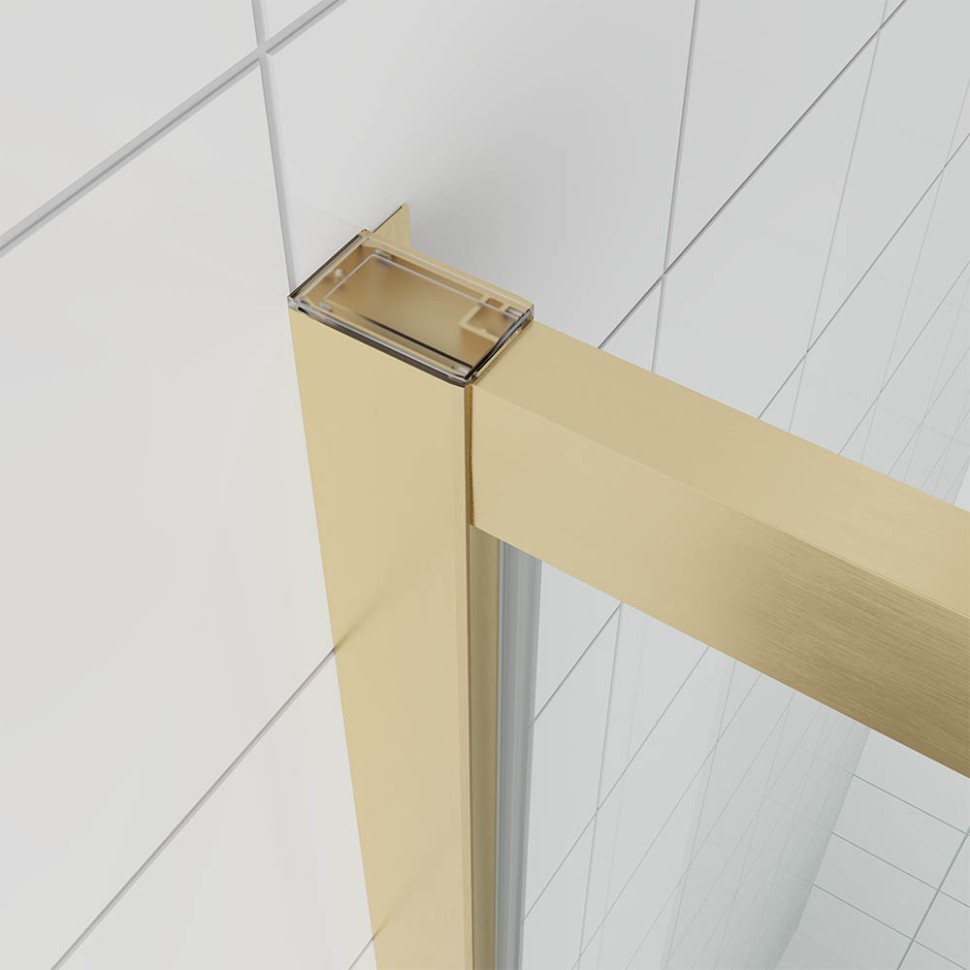 Душевая дверь Veconi Ottimo P20 G, 1100x1900, золото брашинг, стекло матовое