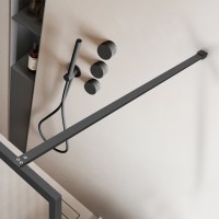 Душевая перегородка Walk-In VSW-1HP100FLGM, 1000*2000, вороненая сталь, стекло рифленое