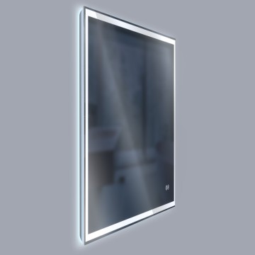 Зеркало LED VLM-3VN9008-2 900х800 c сенсорным выключателем и диммером, антизапотевание