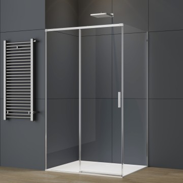 Душевой уголок Софт 2 (Soft 2) VSR-3SO28011CL, 1100*800, хром, стекло прозрачное