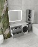 Тумба подвесная STYLE LINE "Даллас 140" Люкс Плюс серая с раковиной ESTETUS Даллас 1400*480 левый  
