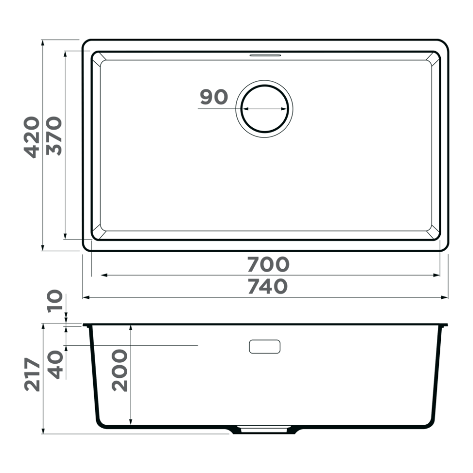 Кухонная мойка Omoikiri Kata 74-U-BL Artgranit/черный