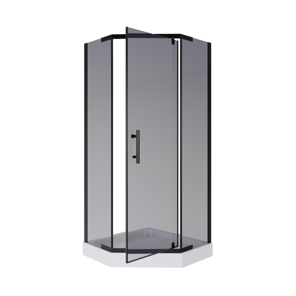Душевой уголок Niagara Eco NG-010-14DT (100х100х195) низкий поддон(13см),черный,стекло тонированное,2 места