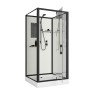 Душевая кабина Niagara Standart ST100/15Q/BL/BK (100х100х200) квадрат,поддон 15см,распашная,проф.черный,без крыши,3 места