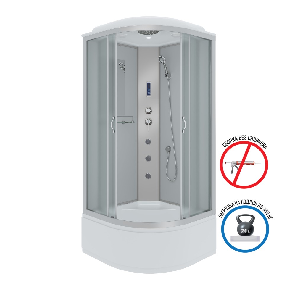 Душевая кабина Niagara Classic NG-2307-14F (80х80х215) высокий поддон(40см),стекло МАТОВО,4 места