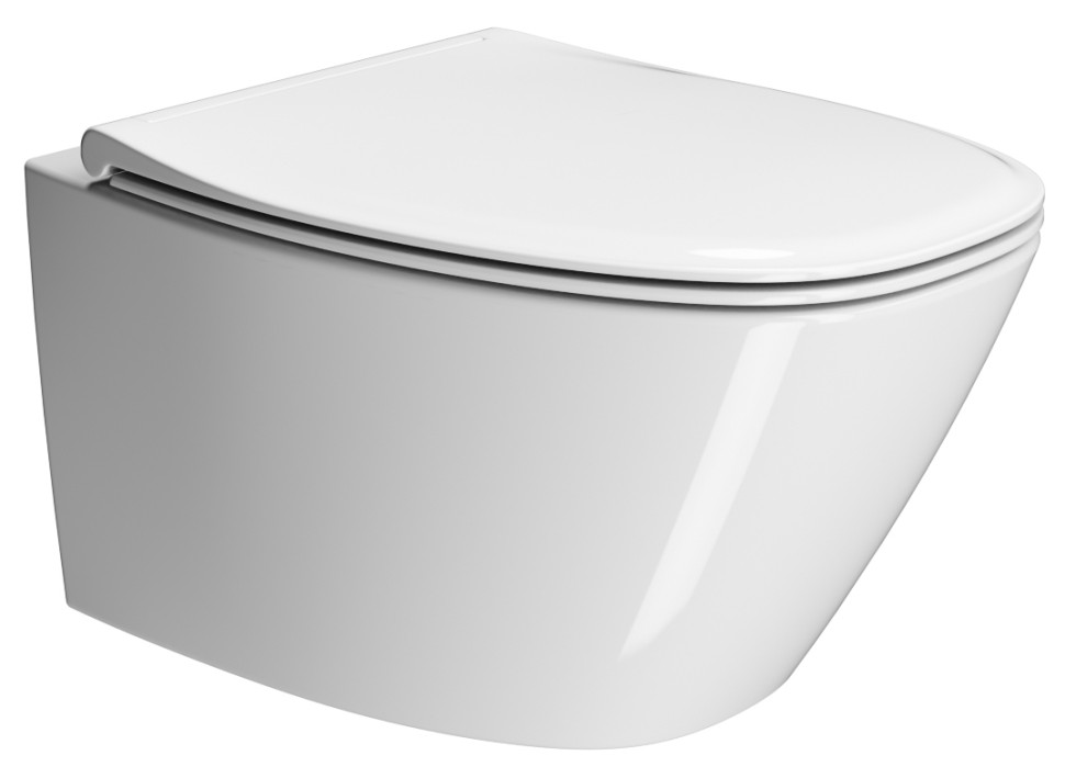 Унитаз подвесной безободковый GSI MODO+ 8415FR411 540 мм х 370 мм, с Swirlflush, с креплением, цвет Белый глянцевый (старый артикул 841511 / 8415FR211)