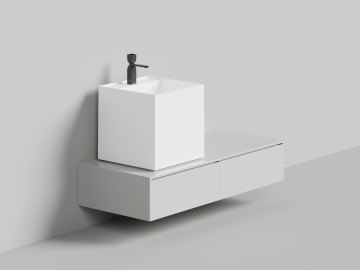 Раковина накладная ARMONIA SQUARE TOP 03 без отверстия под смеситель 450х450х450 S-Sense Глянцевое