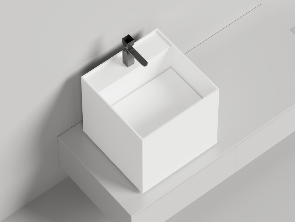 Раковина накладная ARMONIA SQUARE TOP 03  без отверстия под смеситель 450х450х450 S-Sense Глянцевое