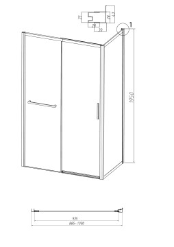 Боковая стенка Grossman Style 200.K33.05.100.21.10 (100х195) черный матовый,стекло тонированное, 1 место