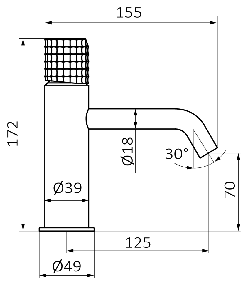 Смеситель для раковины GRB AURA 75510755, медь