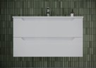 Тумба подвесная SANCOS Norma 2.0 990х450х500, c двумя ящиками оснащенными доводчиками, белый глянец , арт. NR2.100W