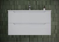 Тумба подвесная SANCOS Norma 2.0 990х450х500, c двумя ящиками оснащенными доводчиками, белый глянец , арт. NR2.100W