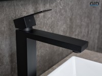 Смеситель высокий для раковины Gid Anchel SS979-BM-D SS979BMD черный матовый