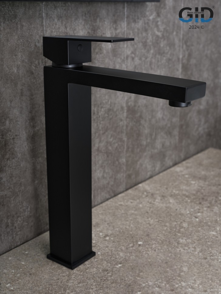 Смеситель высокий для раковины Gid Anchel SS979-BM-D SS979BMD черный матовый