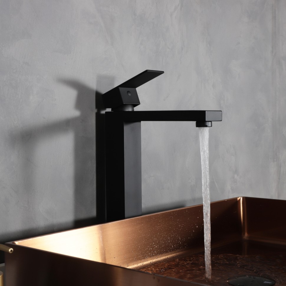 Смеситель высокий для раковины Gid Anchel SS979-BM-D SS979BMD черный матовый