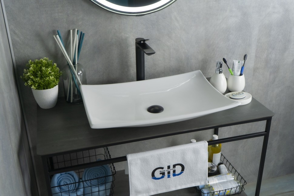 Раковина Gid N9177 51170 накладная белая 60x39x11.5