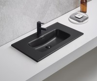 Раковина Gid Bm9080s 72209 встраиваемая сверху черная матовая 81x46.5x17