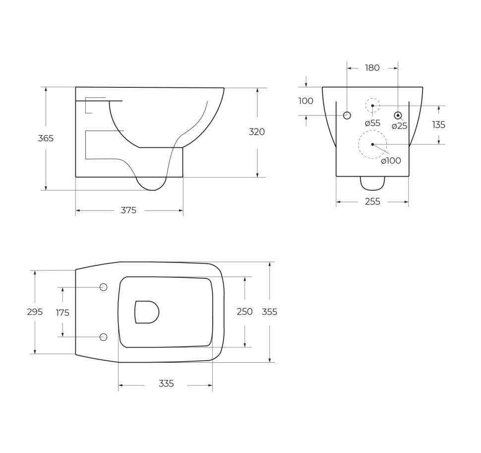 Чаша подвесного унитаза BelBagno LAGO BB128CH