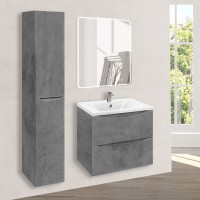 База под раковину Vincea  Mia 600 подвесная, 2 выкатных ящика soft close, Beton