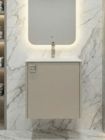 Тумба с раковиной в ванную Uperwood Aurora 50 см, бежевый матовый