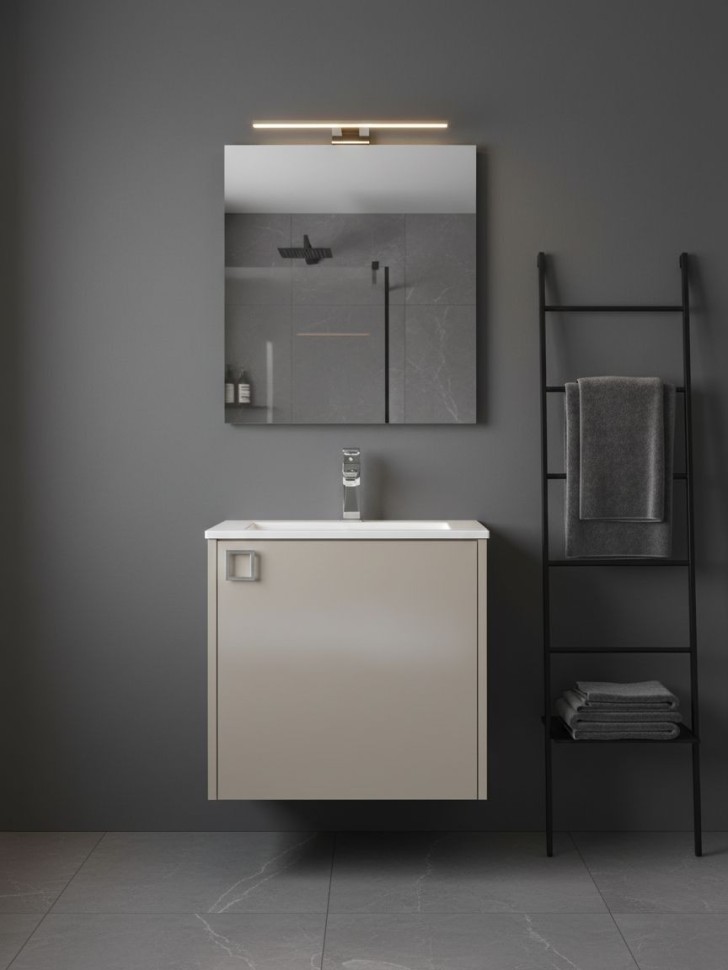 Тумба с раковиной в ванную Uperwood Aurora 50 см, бежевый матовый