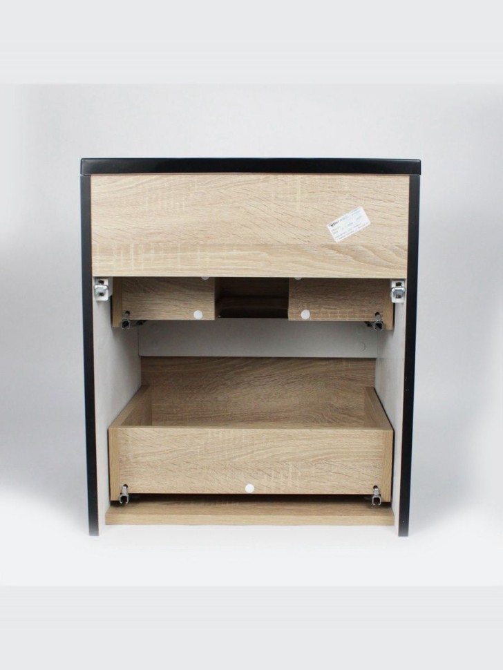 Тумба под раковину для ванной Uperwood Barsa, 50 см, подвесная, черная/дуб сонома