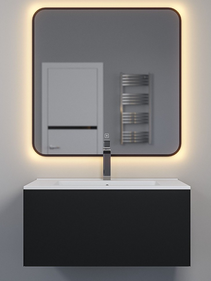 Тумба под раковину 75 см, Uperwood Parma Premium, черная