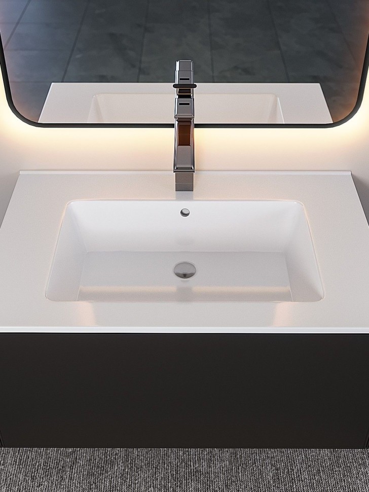 Тумба под раковину 75 см, Uperwood Parma Premium, черная