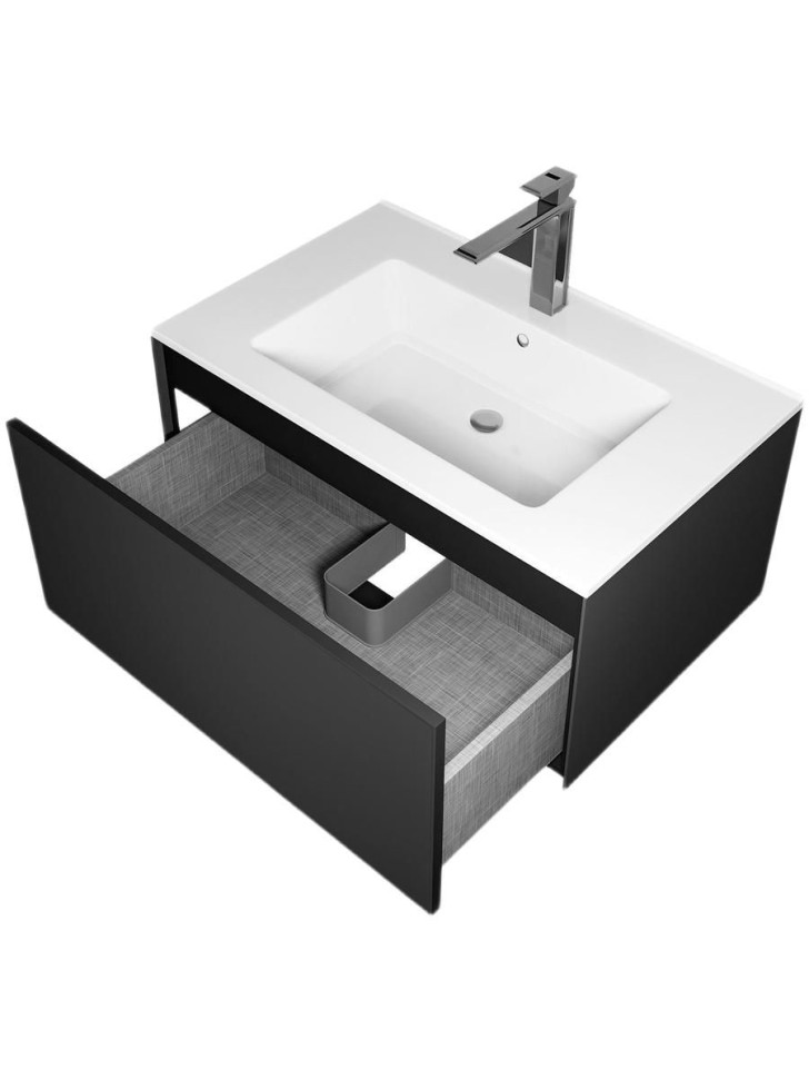 Тумба под раковину 75 см, Uperwood Parma Premium, черная