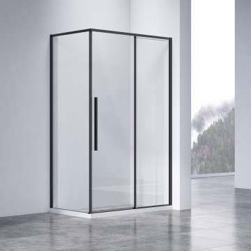 Душевой уголок Слим-Н (Slim-N) VSR-4SN9014CLB, 1400*900, черный, стекло прозрачное