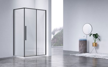 Душевой уголок Слим-Н (Slim-N) VSR-4SN9014CLB, 1400*900, черный, стекло прозрачное