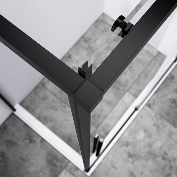 Душевой уголок Слим-Н (Slim-N) VSR-4SN9014CLB, 1400*900, черный, стекло прозрачное
