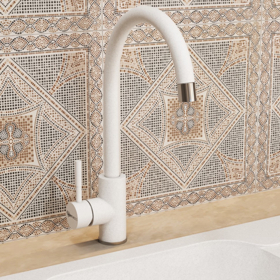 Смеситель для кухни Uperwood Quartz Premium UPD-02-01, белый
