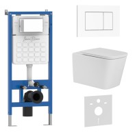 Комплект 3в1 IBERICA BLANCA инсталляция SILENCIO, унитаз TOLEDO ALTO белый, кнопка смыва ESTI-S белый глянцевый (IB001.TLA.231.855)