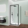 Душевой угол Veconi Ottimo P30SP B, 700х800х1900 черный матовый, стекло прозрачное