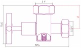 Вентиль запорный с клапаном крестовой (G 1" НГ х G 3/4" НГ)