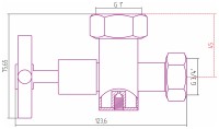 Вентиль запорный с клапаном крестовой (G 1&quot; НГ х G 3/4&quot; НГ)