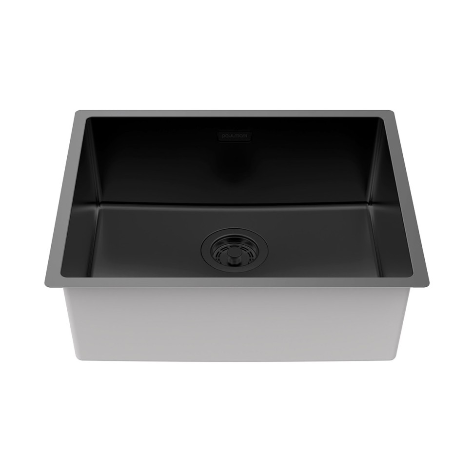 Мойка LASSAN 54 UNI, нерж. сталь, LA54-MBN, матовый черный NANO-PVD, 540х440мм, Paulmark