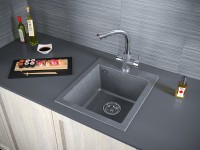 Мойка KANTE 40, IT-GRANIT, PM104249-DG, графит, 415х490 мм, Paulmark