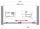 Душевая дверь BelBagno UNO-195-BF-1-140-CH-CR